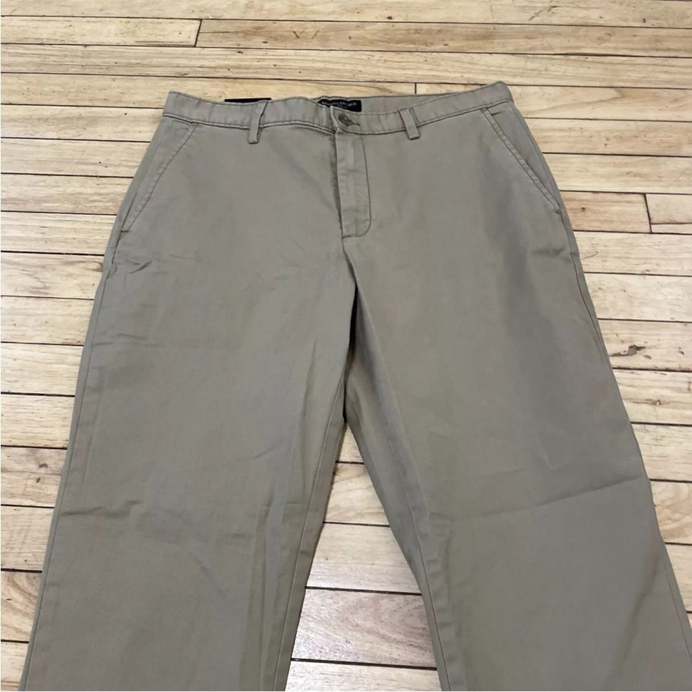 Banana Republic Athletic Fit Pants Mens 32x34 Khaki Tan Flat Front Chino New - Picture 3 of 16